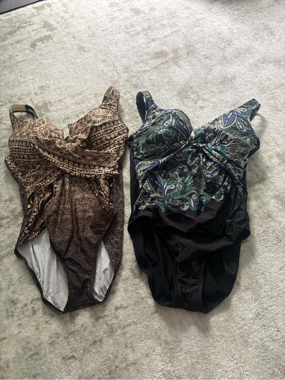 Miracle suits- Paisley One-Piece Swimsuits-set of 2